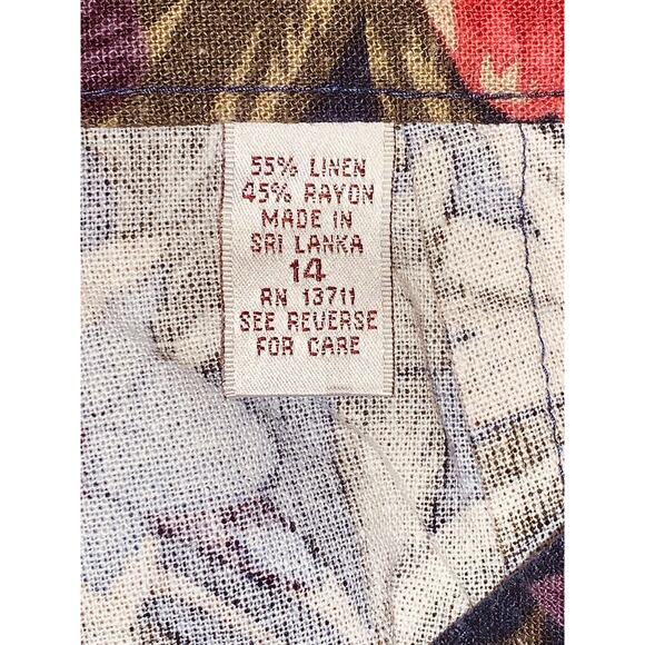 Shorts 14 Bermuda Length Hawaiian Linen Blend Ladies 30 Karen Scott High Rise - Picture 7 of 13